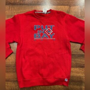 Vintage 1990’s Russell Put In Bay Ohio Crew Neck Red Youth Size Large Sweatshirt